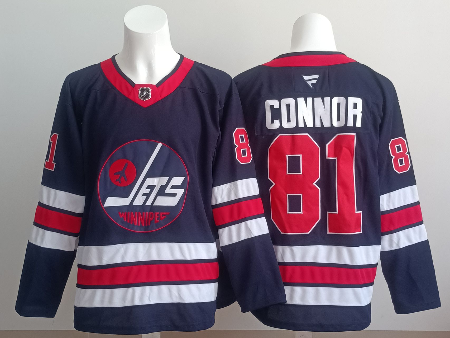 Men 2025 Winnipeg Jets 81 Connor Blue Fanatics Home Premium NHL Jersey style 1